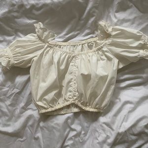 Vintage cropped eyelet top